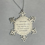 Son In Law Long Distance Relationship Gifts, No matter the miles that separate us, Cute Love Snowflake Ornament For Son In Law, Birthday Christmas Unique Gifts For Son In Law