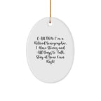Sonographer Humor Oval Ornament- Caution: Funny Storytelling Ahead, Christmas Gifts