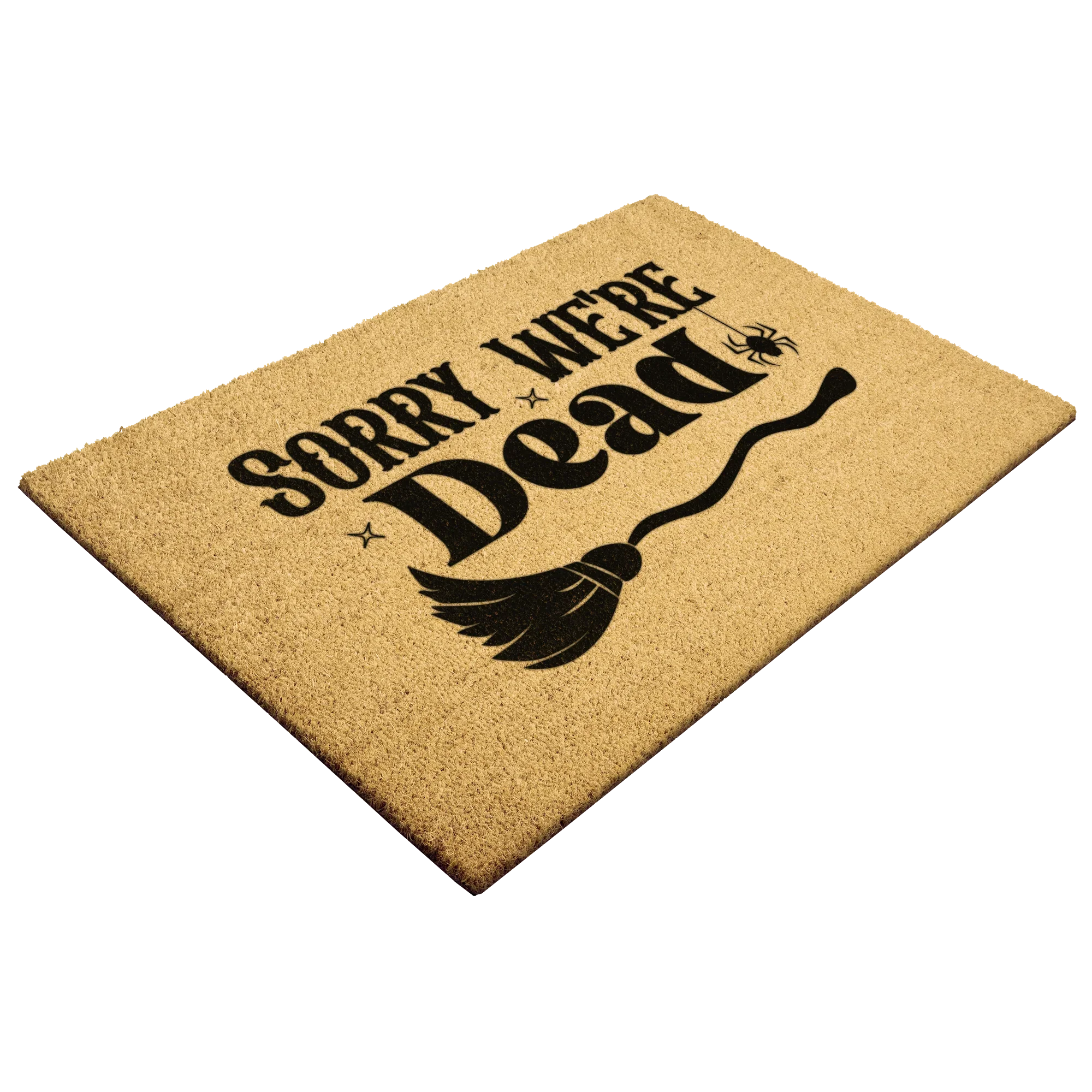 Sorry We’re Dead Coir Doormat – Funny Halloween Welcome Mat | Spooky Witchy Front Porch Decor | Rustic Fall Entry Rug
