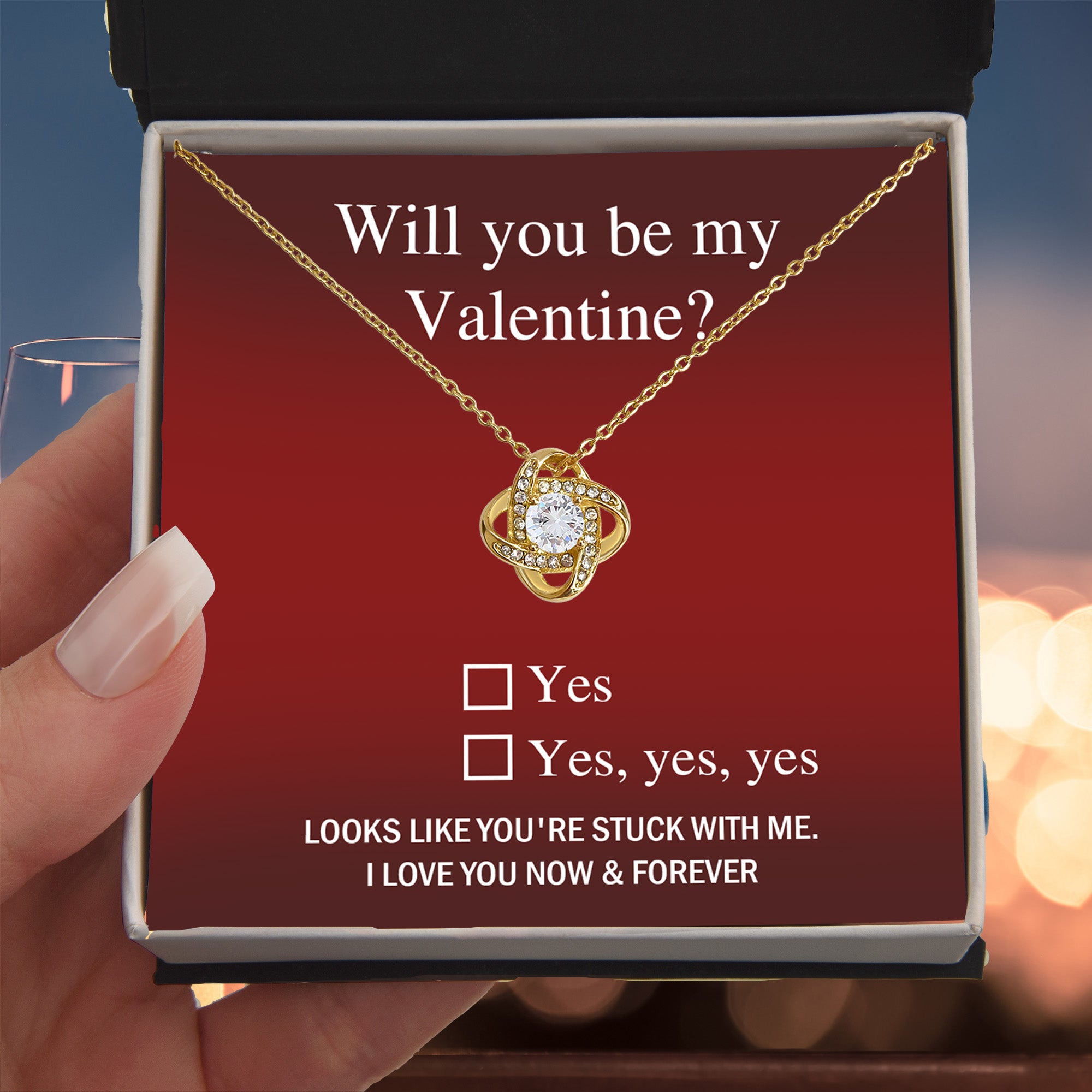 Valentine Love Knot Necklace - Just Say Yes - Mallard Moon Gift Shop