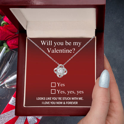 Valentine Love Knot Necklace - Just Say Yes - Mallard Moon Gift Shop