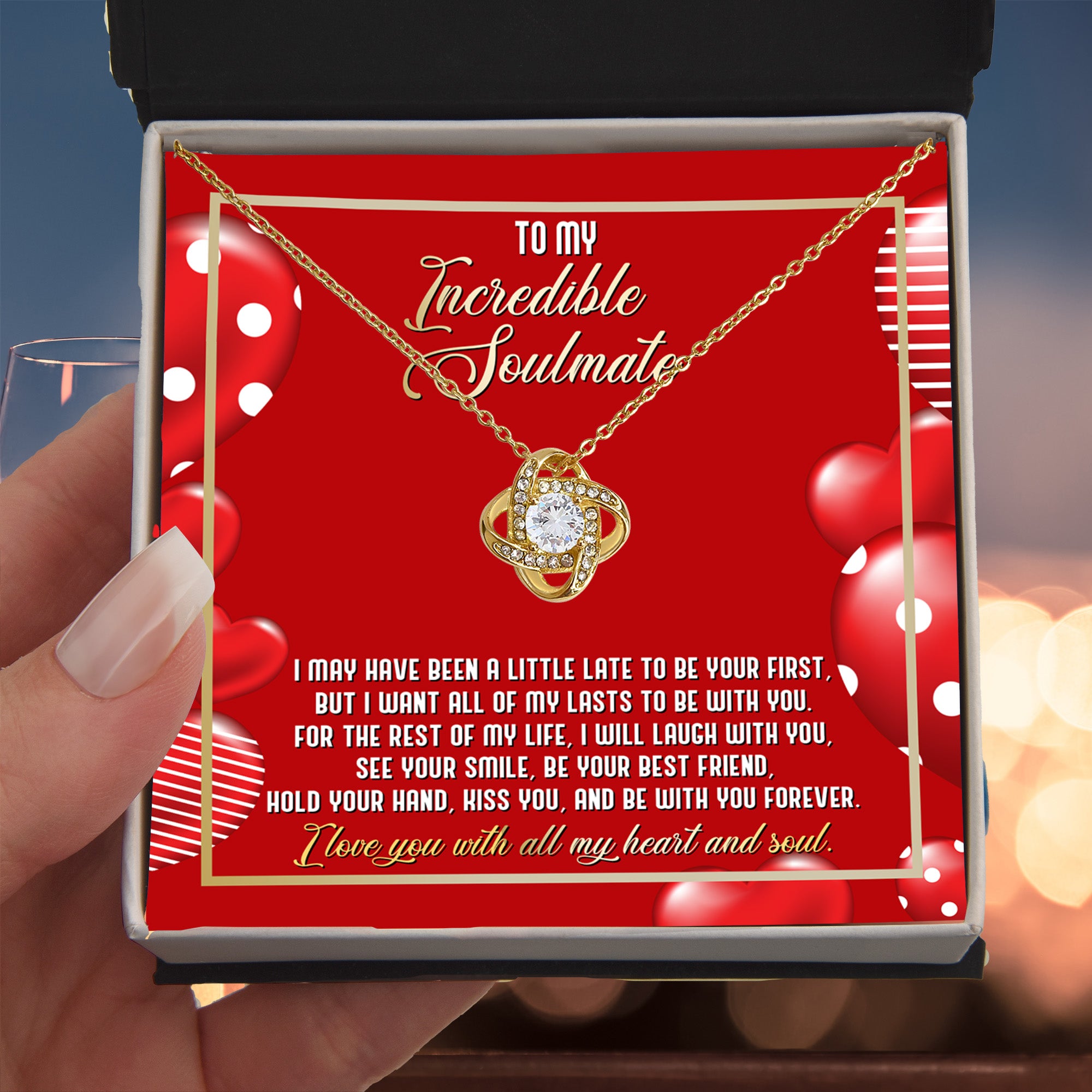 Gift for Soulmate - I Love You with All My Heart and Soul - Love Knot Necklace - Mallard Moon Gift Shop