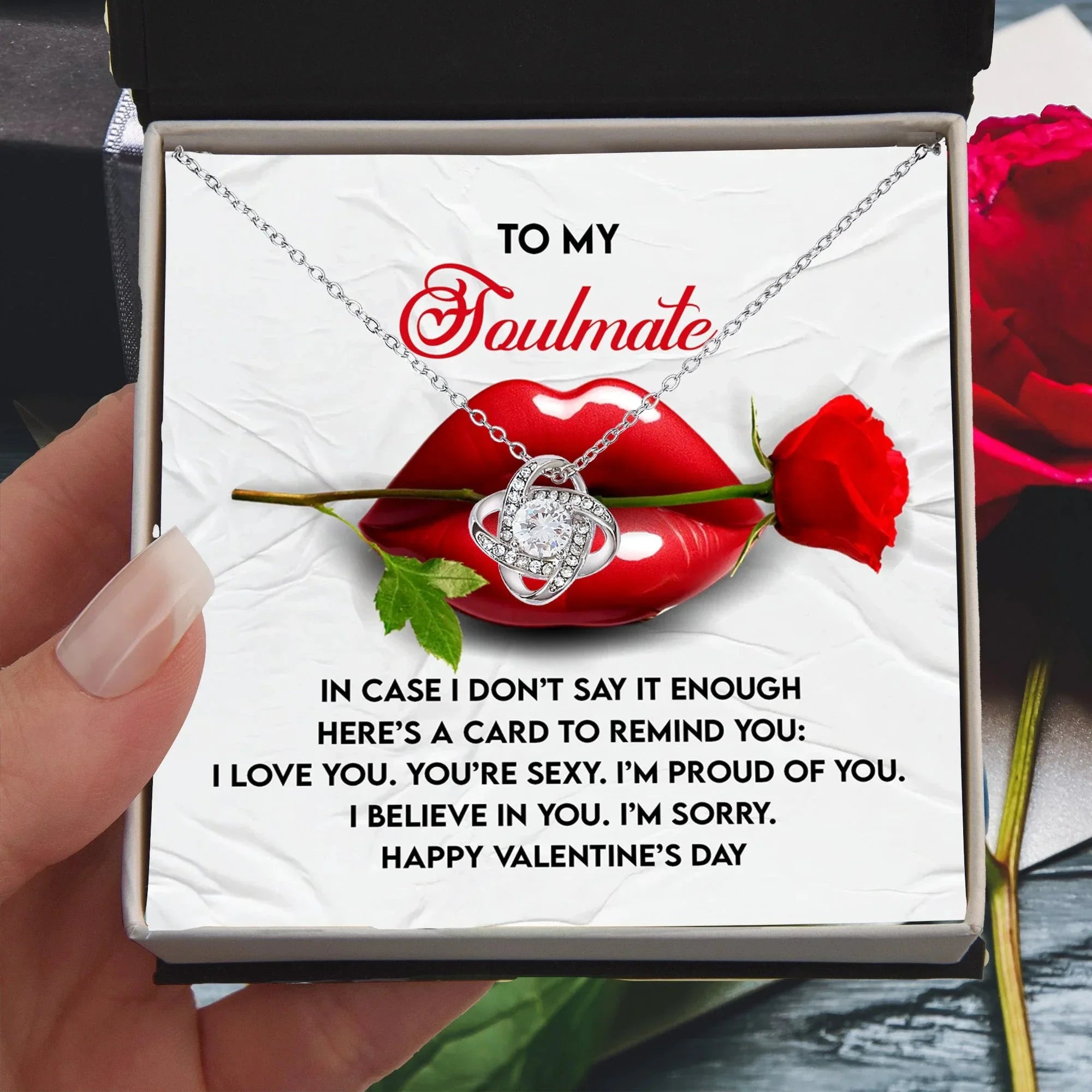 To My Soulmate Love Knot Pendant - Romantic Gift She'll Treasure