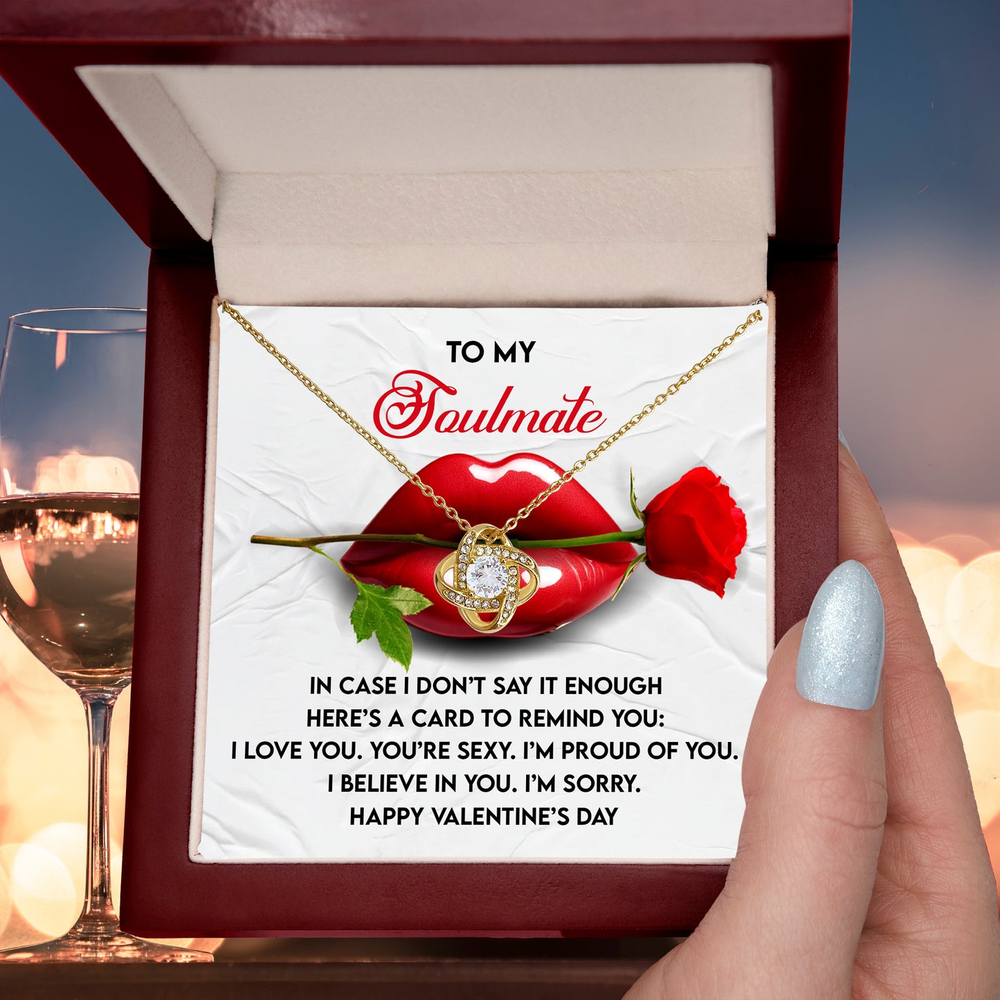 To My Soulmate Love Knot Pendant - Romantic Gift She'll Treasure - Mallard Moon Gift Shop