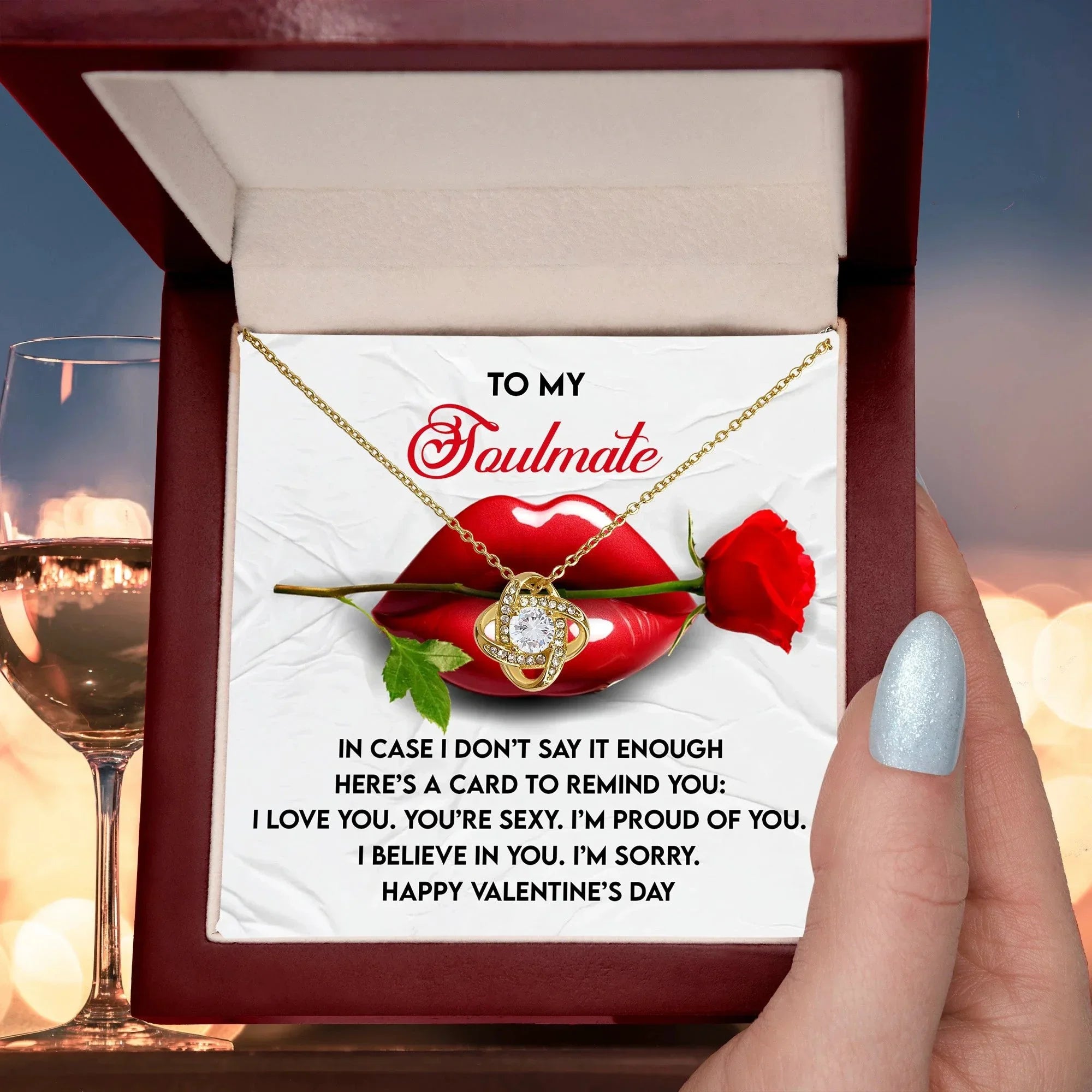 To My Soulmate Love Knot Pendant - Romantic Gift She'll Treasure