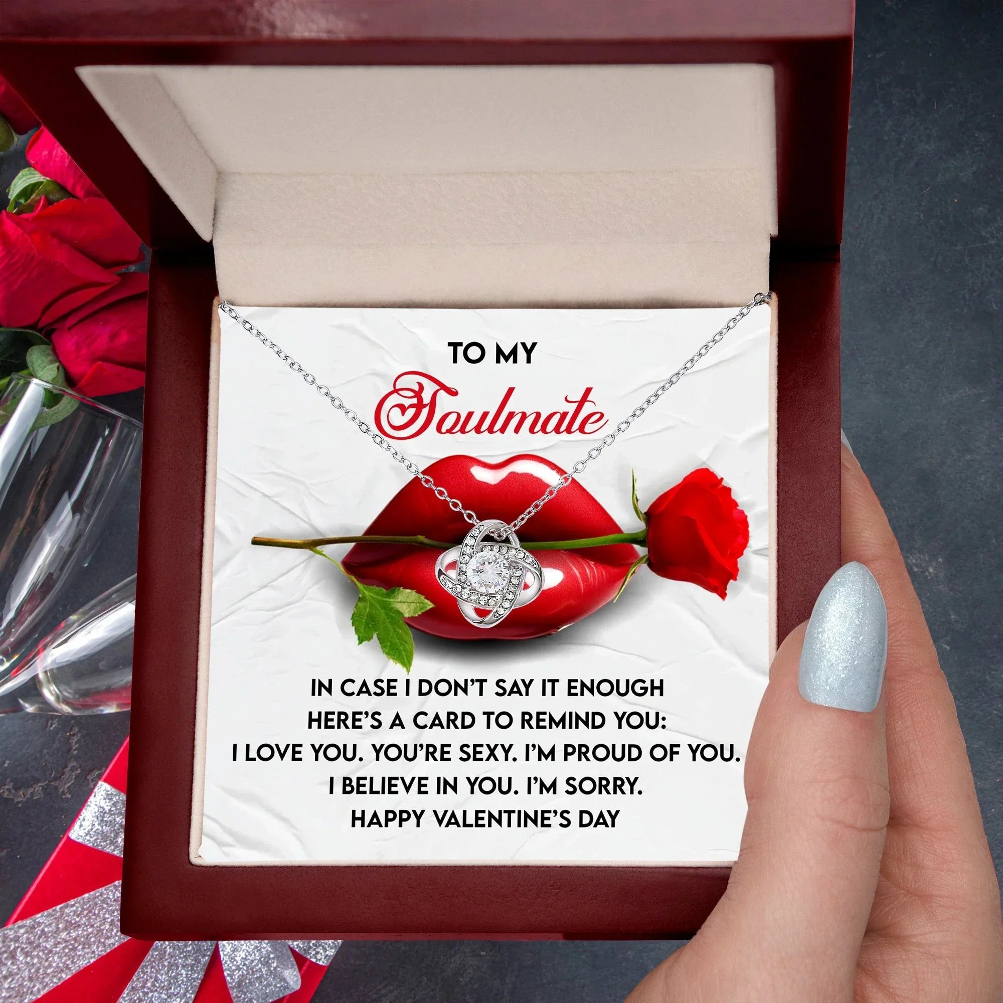To My Soulmate Love Knot Pendant - Romantic Gift She'll Treasure