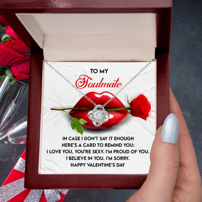 To My Soulmate Love Knot Pendant - Romantic Gift She'll Treasure - Mallard Moon Gift Shop