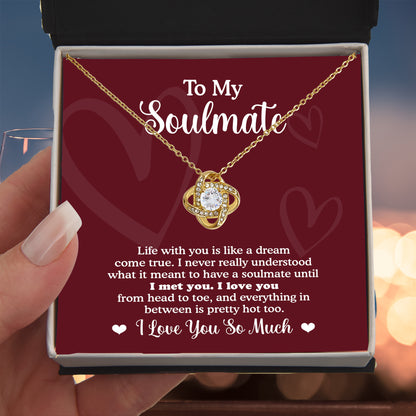 Gift for Soulmate - Life With You Is Like a Dream - Love Knot Necklace - Mallard Moon Gift Shop