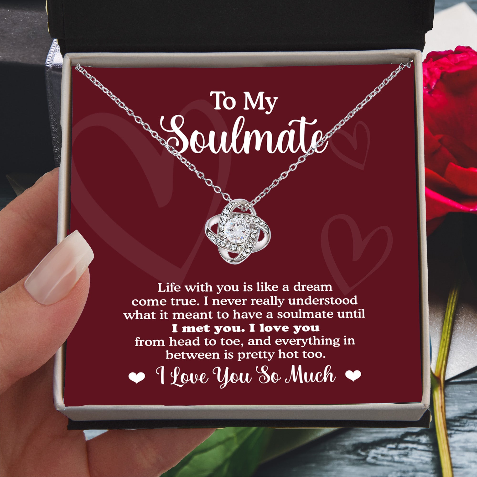 Gift for Soulmate - Life With You Is Like a Dream - Love Knot Necklace - Mallard Moon Gift Shop