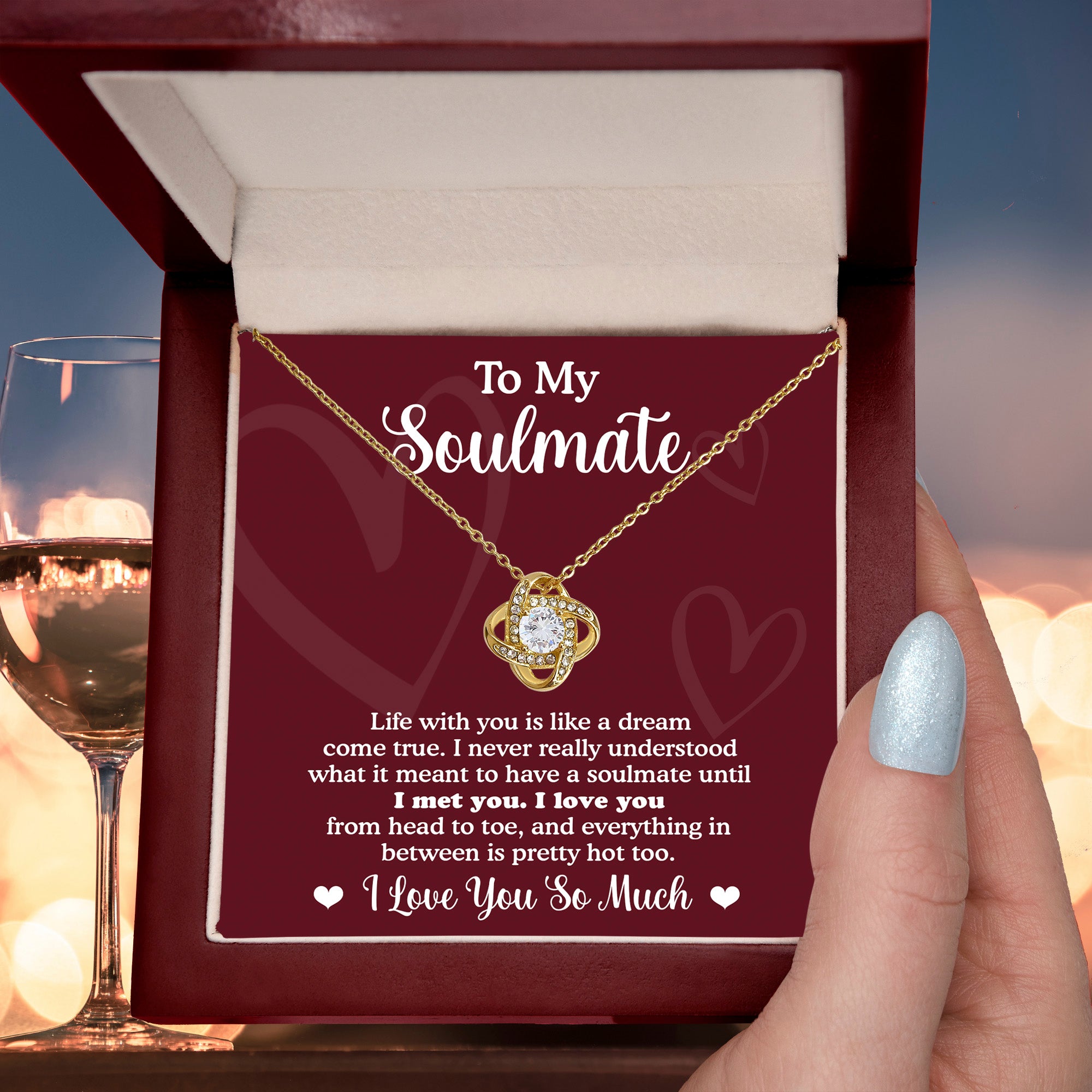 Gift for Soulmate - Life With You Is Like a Dream - Love Knot Necklace - Mallard Moon Gift Shop