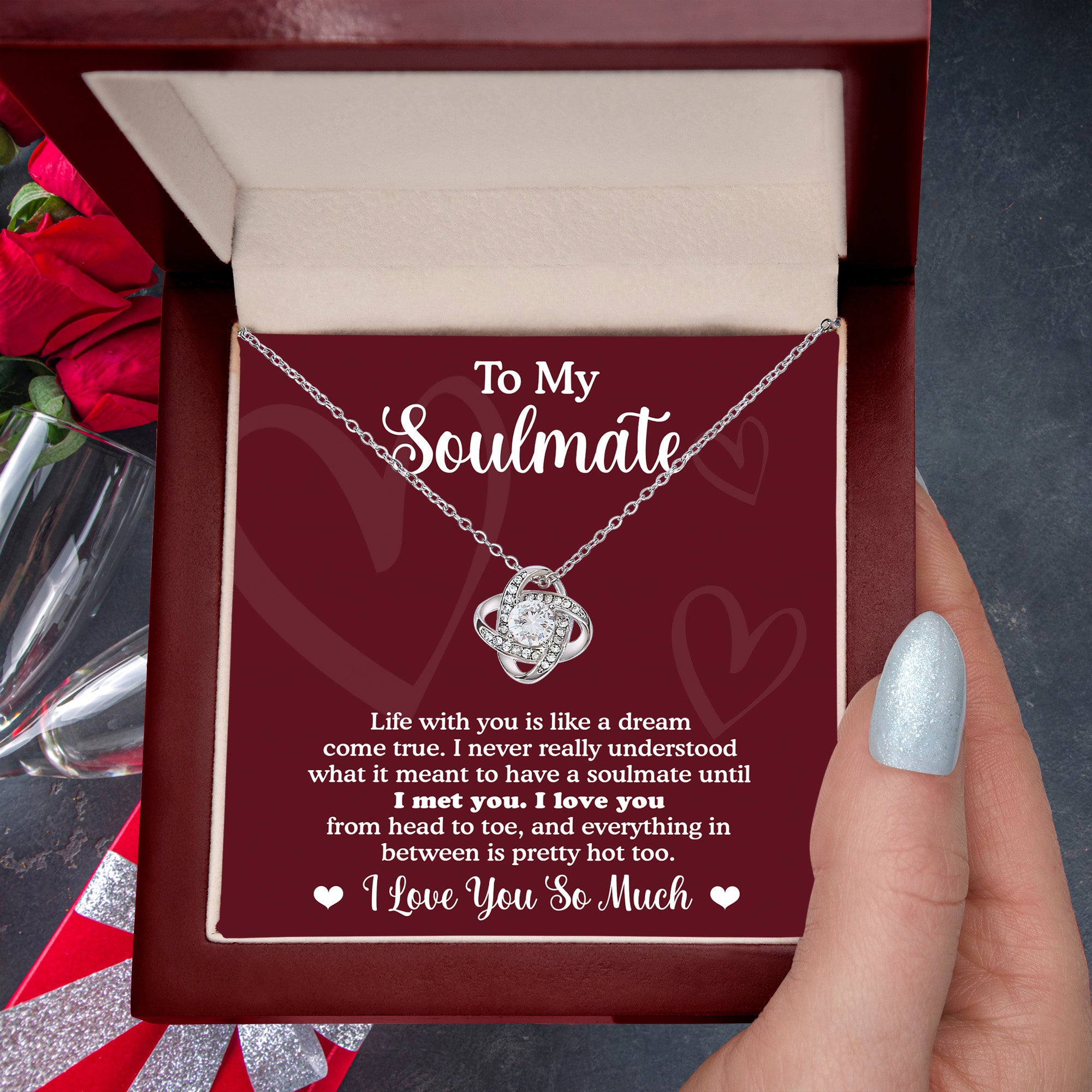 Gift for Soulmate - Life With You Is Like a Dream - Love Knot Necklace - Mallard Moon Gift Shop
