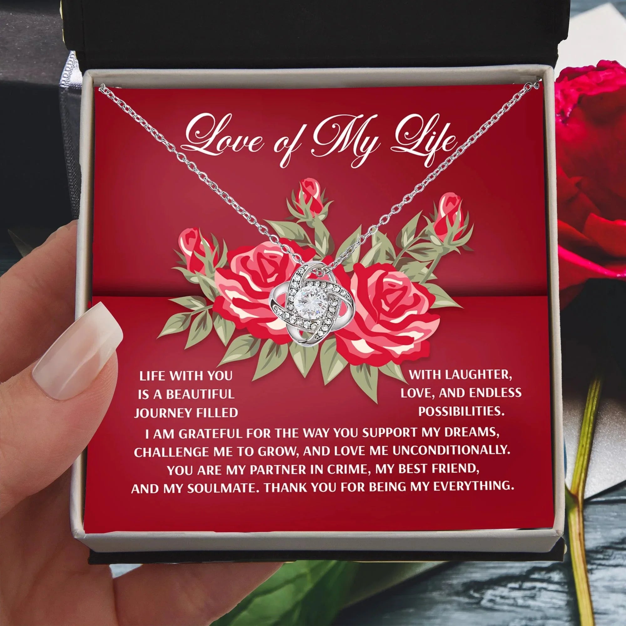 To the Love of My Life – Romantic Soulmate Necklace with Meaningful Message