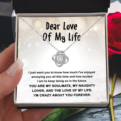 Gift for the Love of My Life, My Soulmate, My Naughty Lover - Love Knot Necklace - Mallard Moon Gift Shop