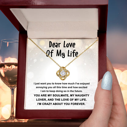Gift for the Love of My Life, My Soulmate, My Naughty Lover - Love Knot Necklace - Mallard Moon Gift Shop