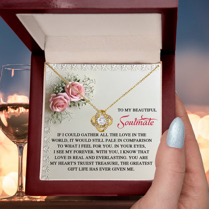 To My Soulmate: Romantic Love Knot Necklace with Sentimental Message - Mallard Moon Gift Shop