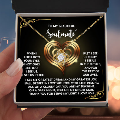 Soulmate Necklace – Celebrate Eternal Love with This Heartfelt Message and Pendant - Mallard Moon Gift Shop