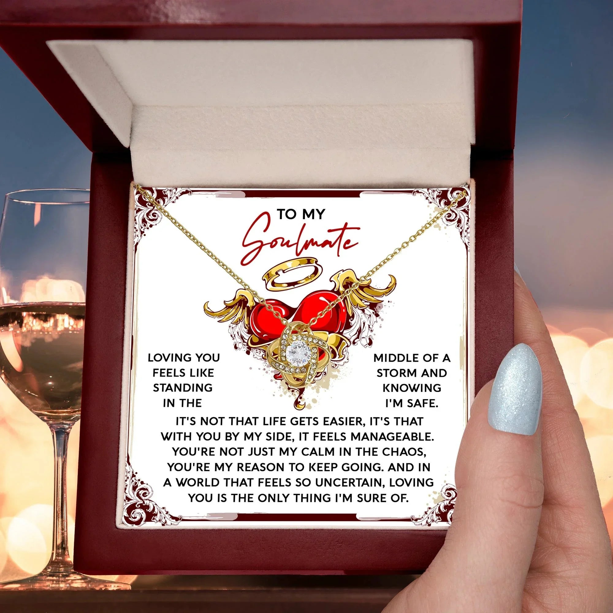 Heartfelt Soulmate Necklace – Celebrate the Calm and Strength She Brings