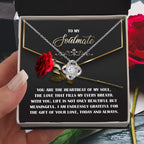 Soulmate Gift - Heartbeat of My Soul - Love Knot Necklace with Sentimental Message Card