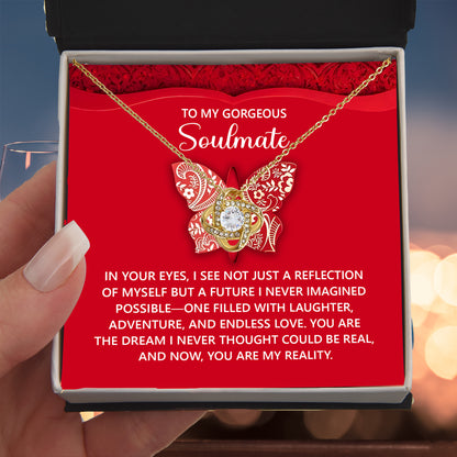 Gift for Soulmate - Endless Love - Romantic Love Knot Necklace with Sentimental Message