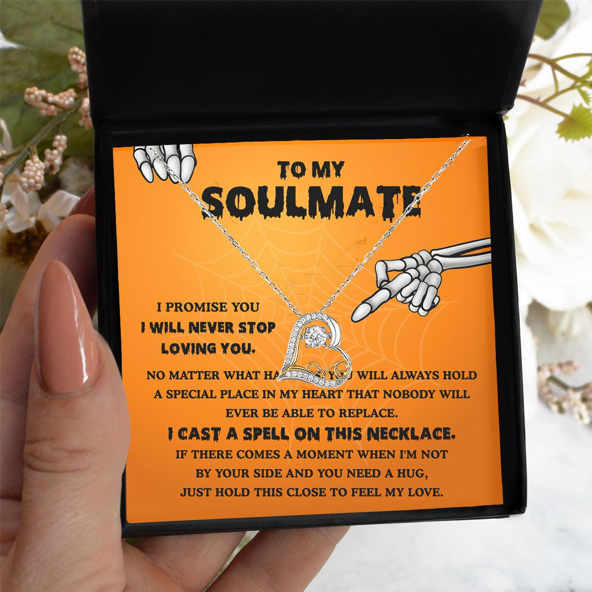 Soulmate-Never Stop Loving Halloween Love Dancing Heart Necklace - Mallard Moon Gift Shop