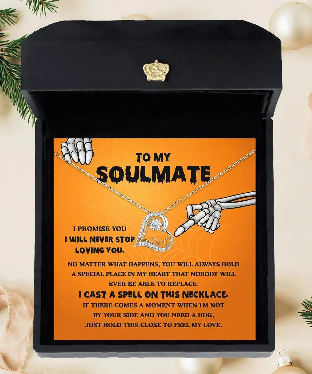 Soulmate-Never Stop Loving Halloween Love Dancing Heart Necklace