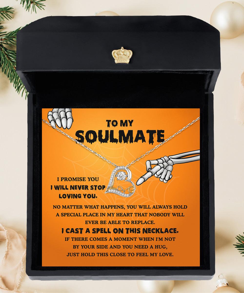 Soulmate-Never Stop Loving Halloween Love Dancing Heart Necklace - Mallard Moon Gift Shop