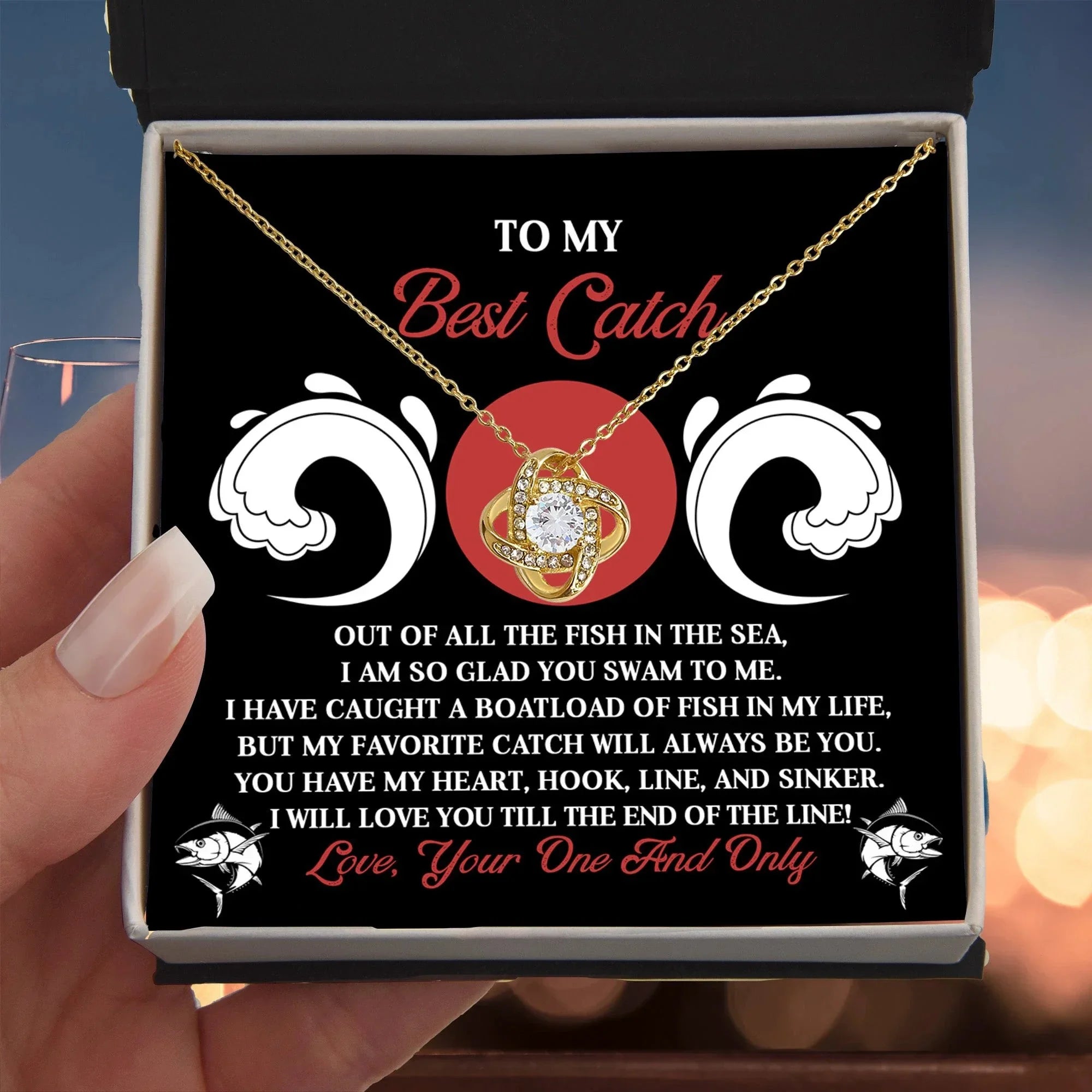 To My Best Catch: Soulmate Love Knot Necklace for the One Who Stole Your Heart