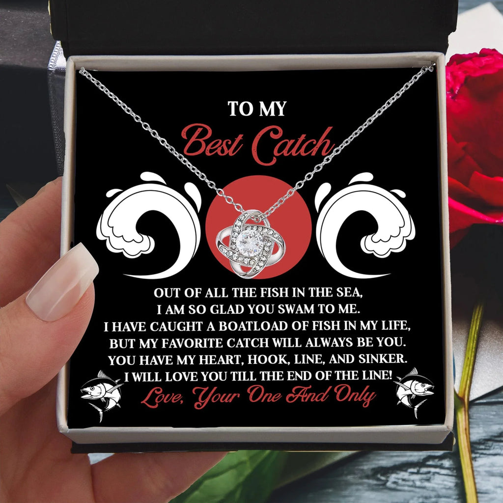 To My Best Catch: Soulmate Love Knot Necklace for the One Who Stole Your Heart