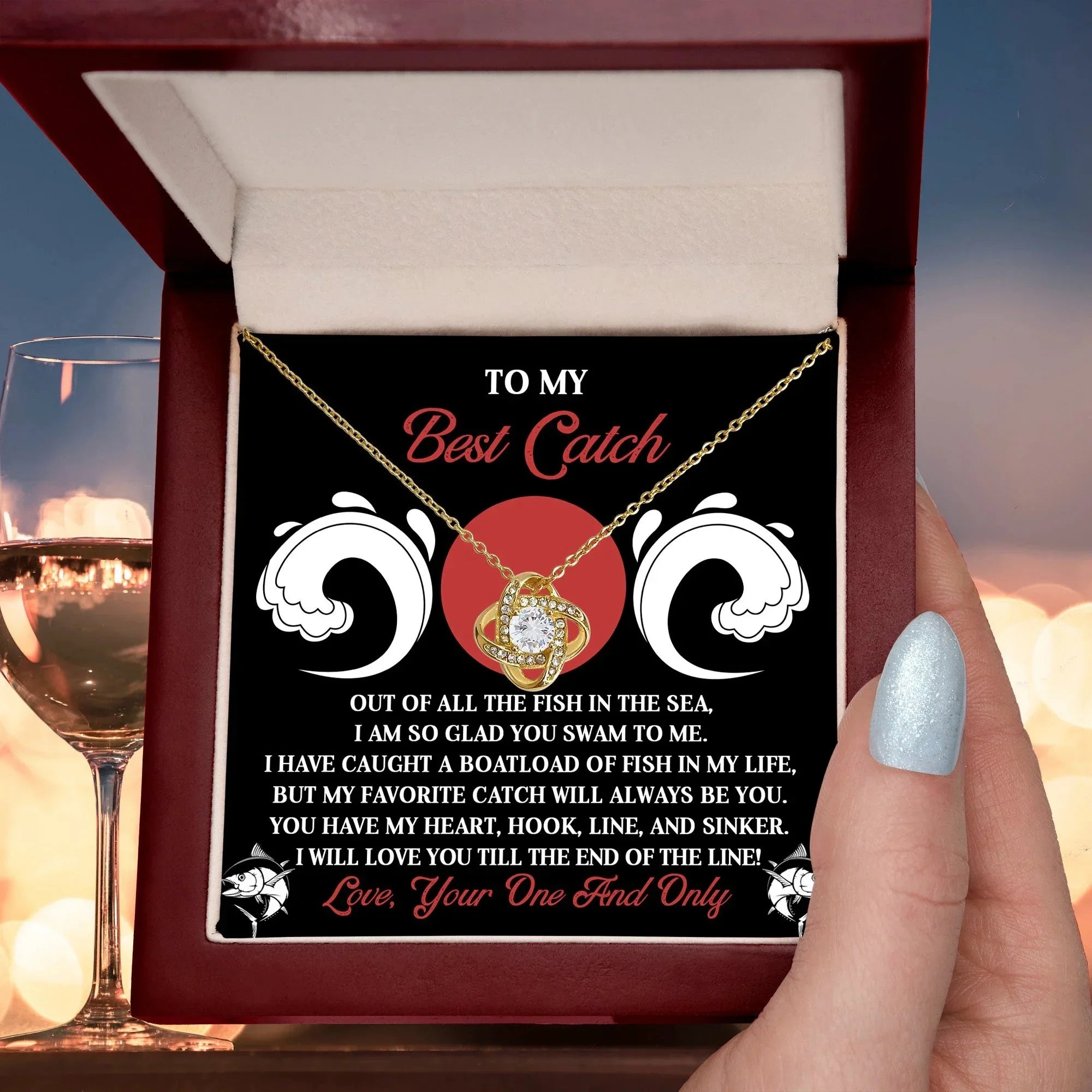 To My Best Catch: Soulmate Love Knot Necklace for the One Who Stole Your Heart