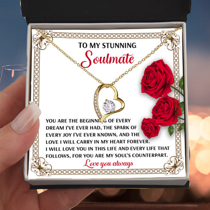 To My Soulmate Beginning of Every Dream Forever Love Necklace - Mallard Moon Gift Shop