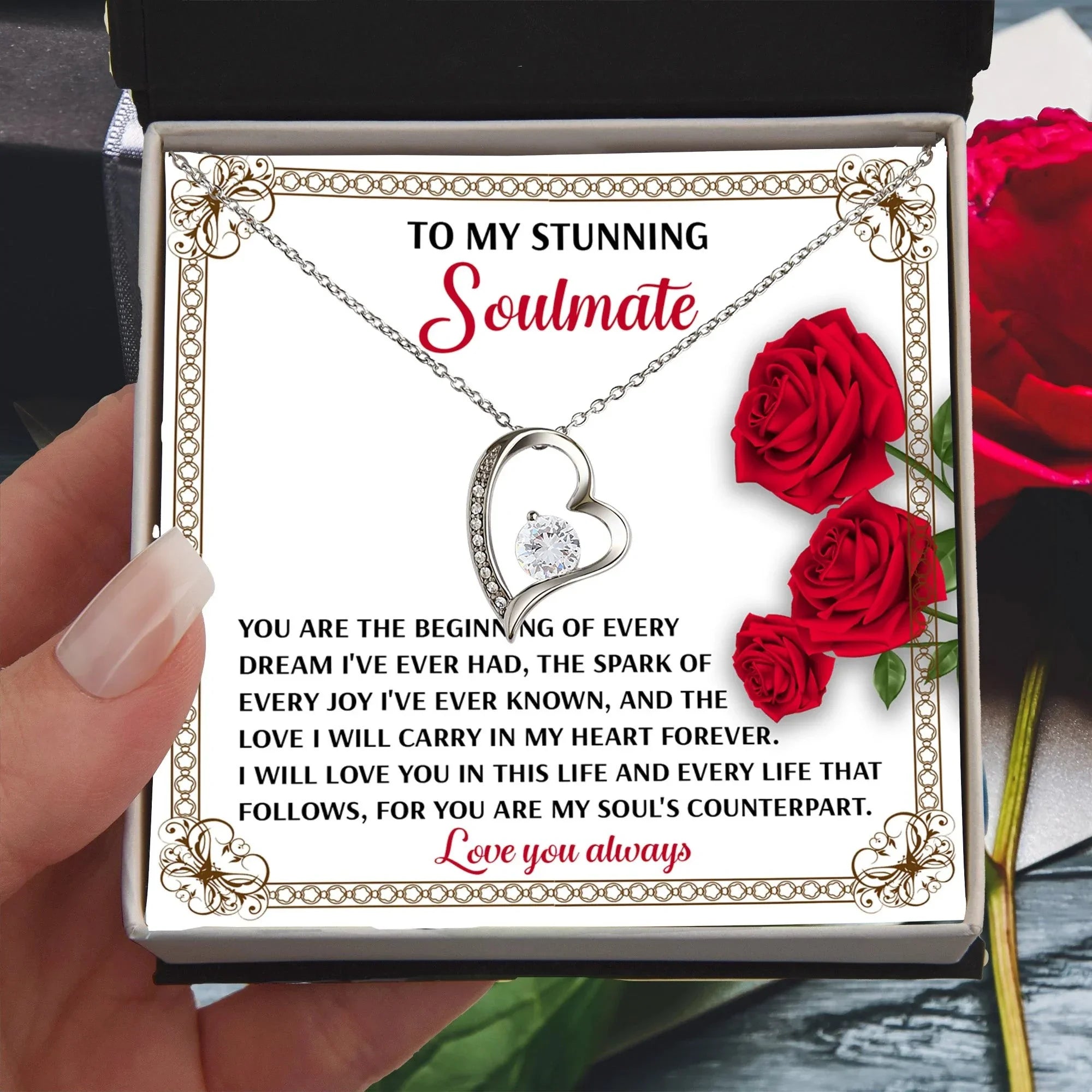 To My Soulmate Beginning of Every Dream Forever Love Necklace