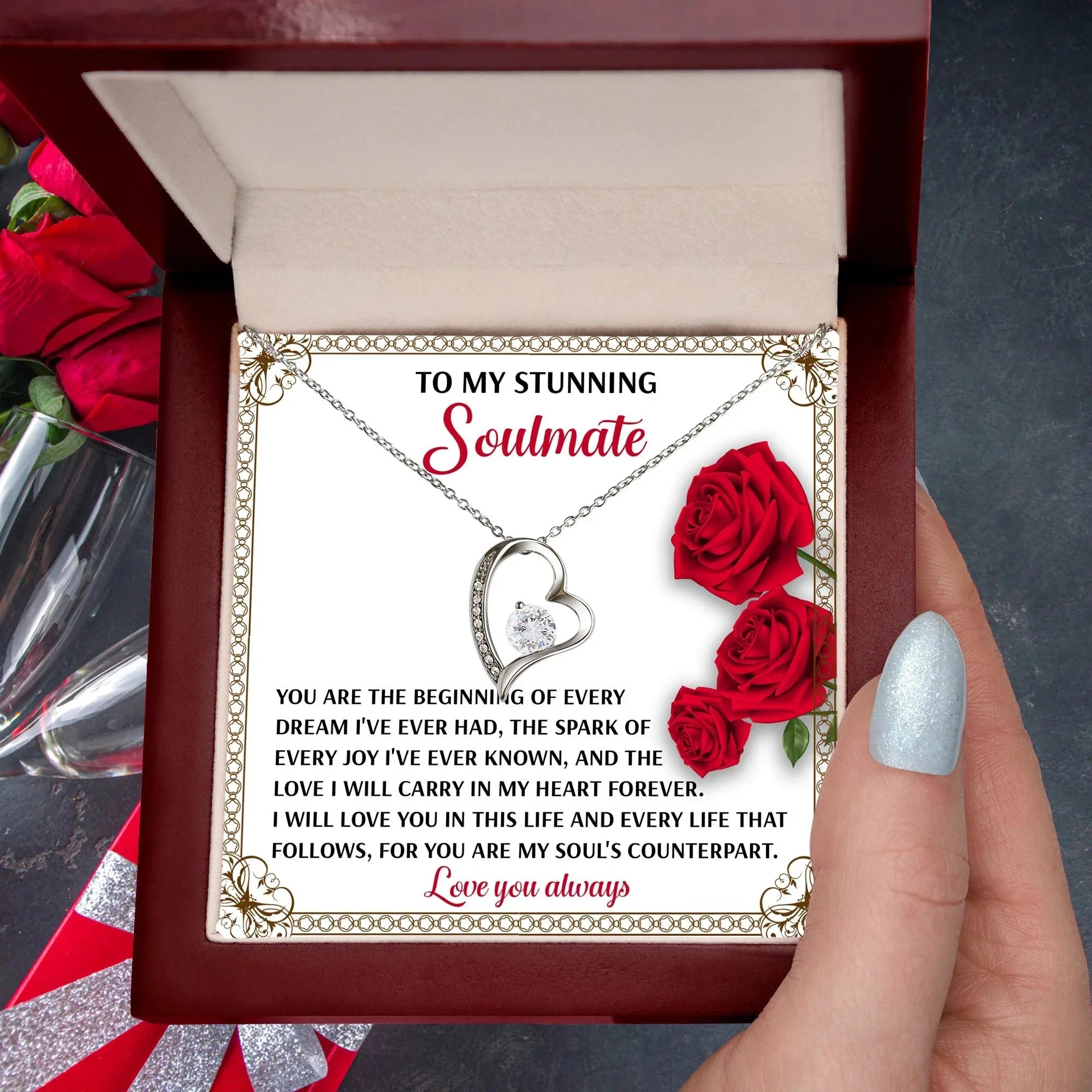 To My Soulmate Beginning of Every Dream Forever Love Necklace