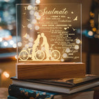 Soulmate - I Believe in Fate And Destiny Acrylic Plaque with Lighted LED Wooden Base