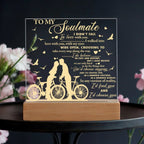 Soulmate - I Believe in Fate And Destiny Acrylic Plaque with Lighted LED Wooden Base