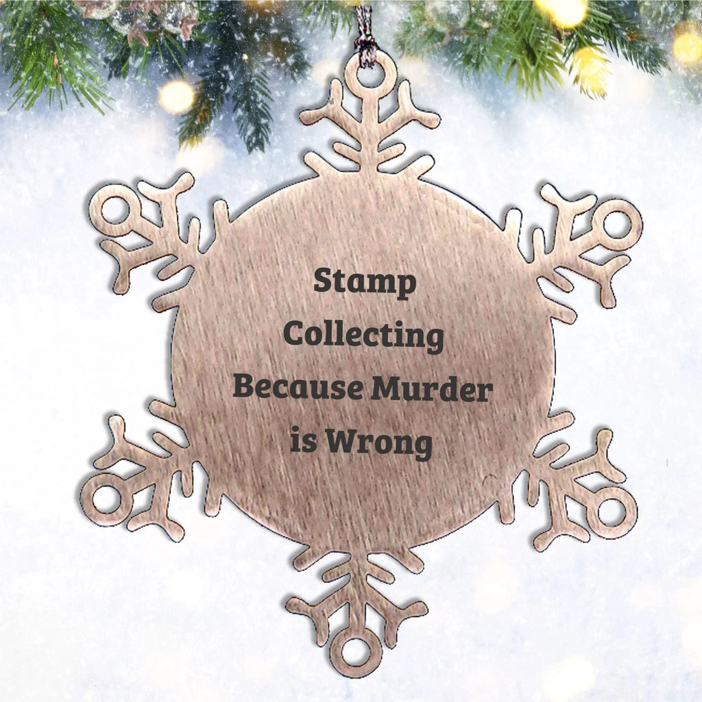Stamp Collecting Gifts from Loved Ones, Funny Snowflake Ornaments for Stamp Collectors