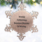 Stamp Collecting Gifts from Loved Ones, Funny Snowflake Ornaments for Stamp Collectors