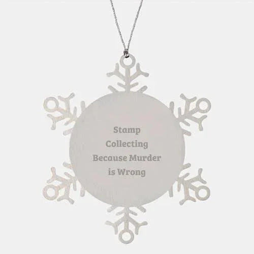 Stamp Collecting Gifts from Loved Ones, Funny Snowflake Ornaments for Stamp Collectors