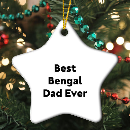 Bengal Dad Funny Cat Lover Star Christmas Tree Ornament - Best Bengal Dad Ever - Mallard Moon