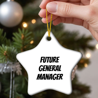 Funny General Manager Star Christmas Tree Ornament "Future General Manager" - Mallard Moon