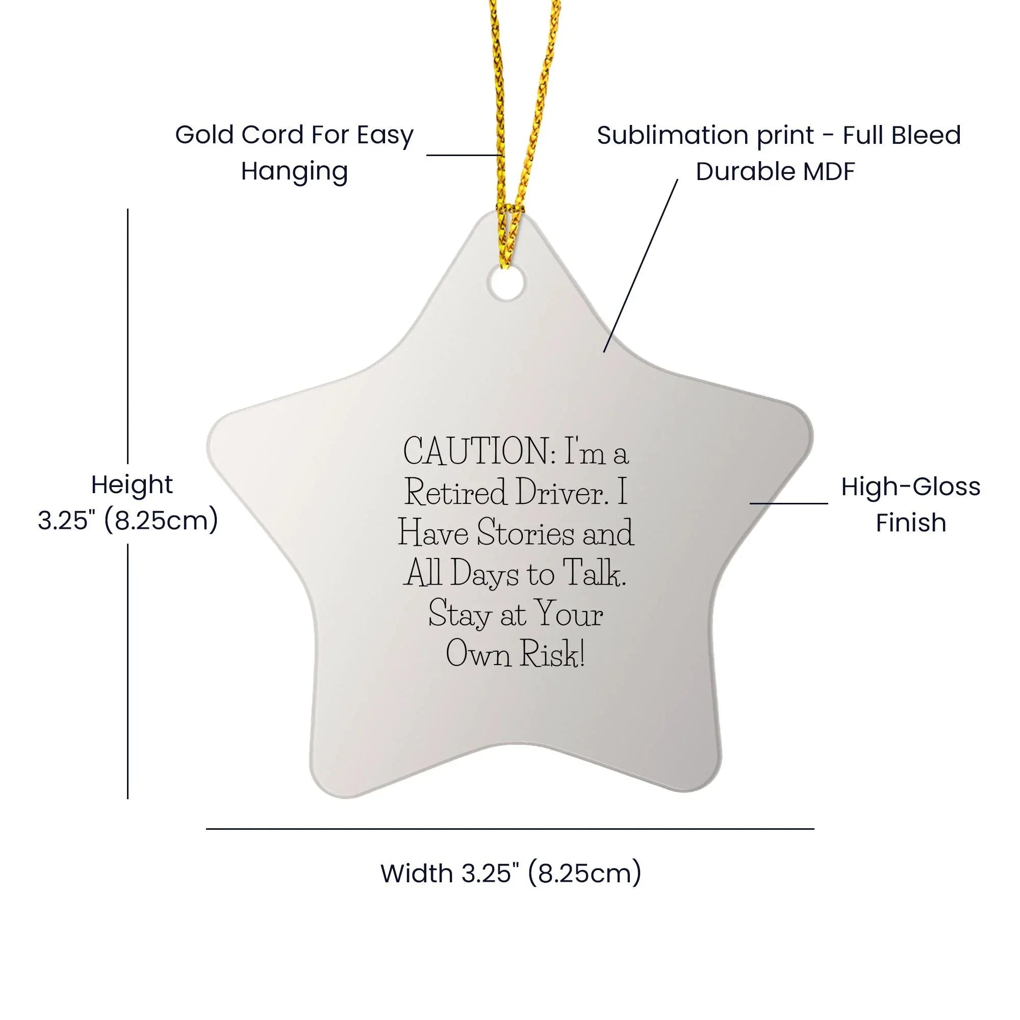 Funny Driver Gifts from Friends, Star Ornament for Driver, Christmas Unique