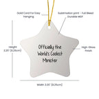 Funny Minister Star Christmas Tree Ornaments Gifts Officially The World's Coolest Minister