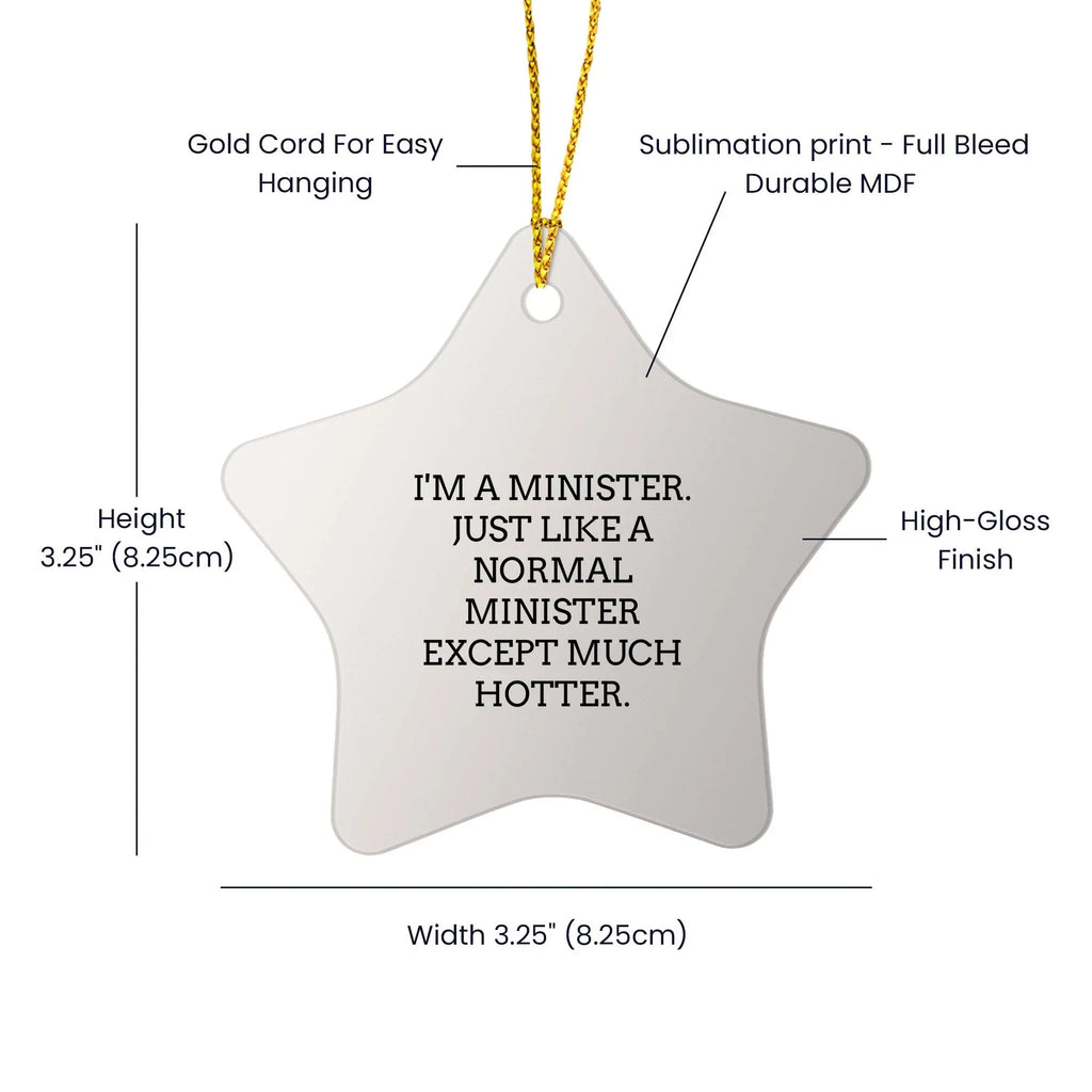 Joyful Minister Star Ornament With High Gloss Finish Perfect Christmas Gift