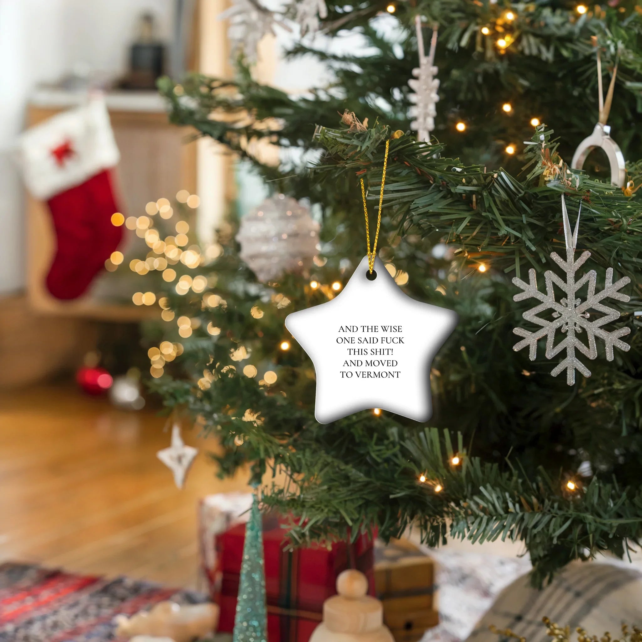 Funny Vermont Star Ornament Gifts - 'And The Wise One Said F--k This Shit!'