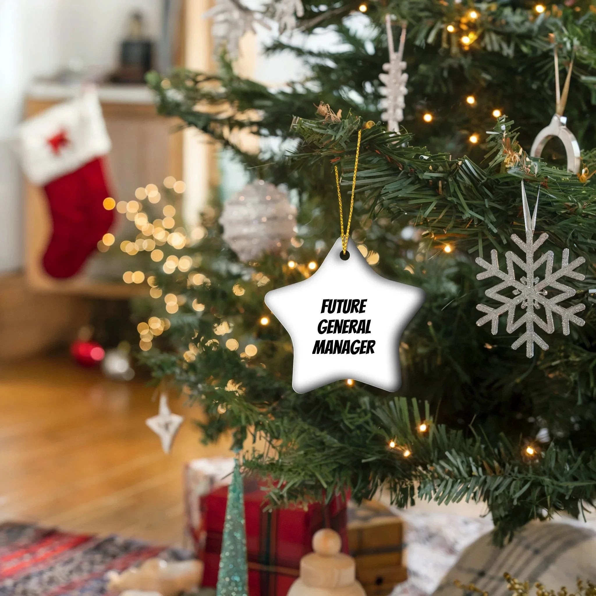 Funny General Manager Star Christmas Tree Ornament "Future General Manager"