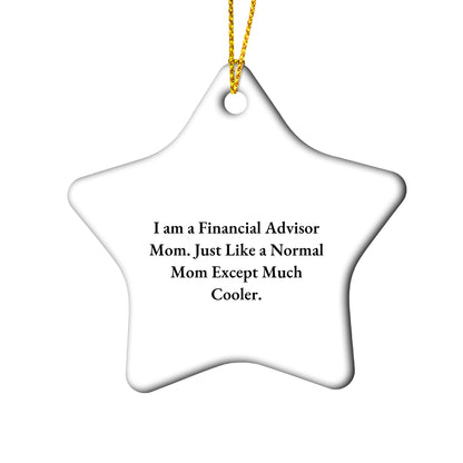 Financial Advisor Mom's Stylish Circle Ornament Gift from Friends and Family for Christmas - Mallard Moon