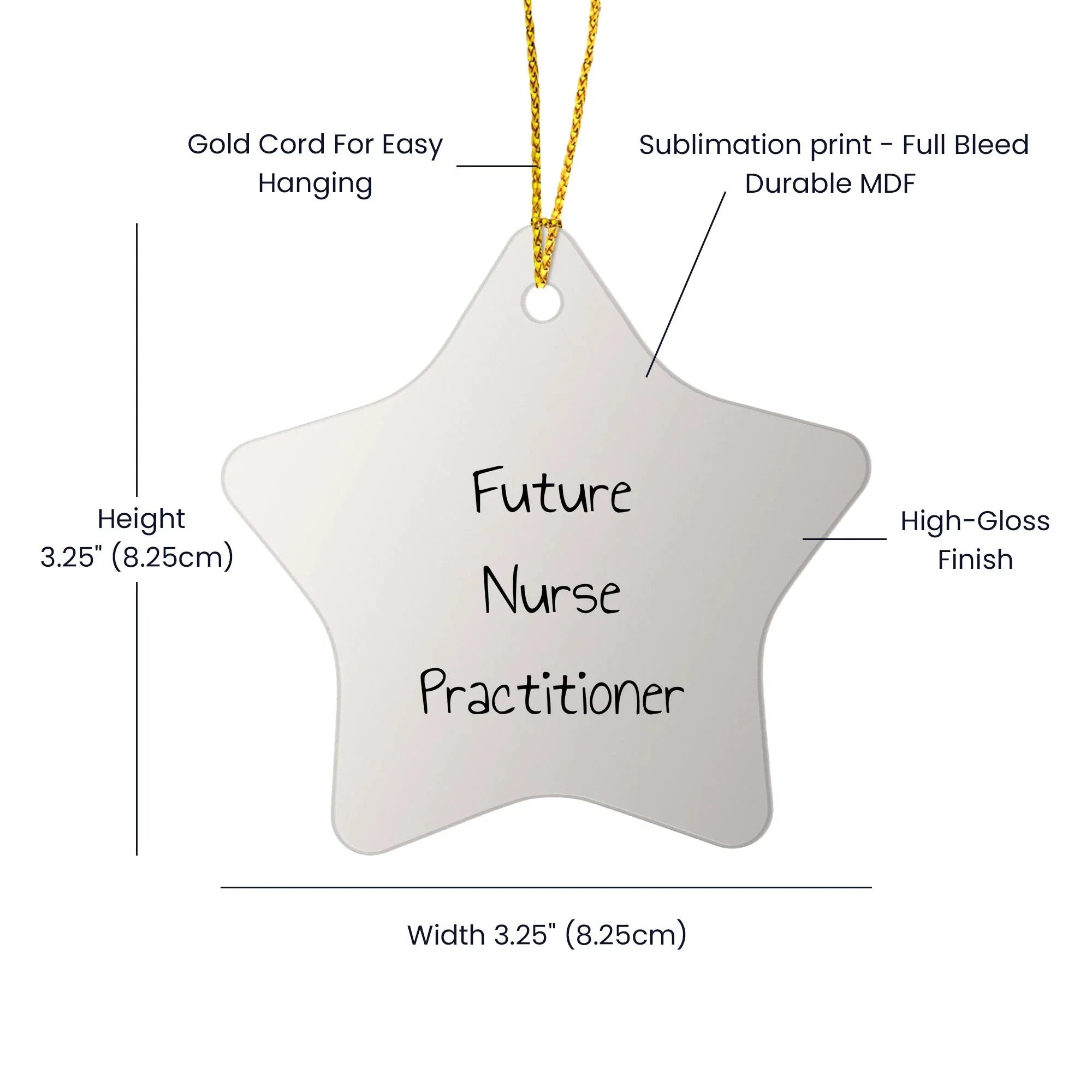 Funny Future Nurse Practitioner Star Christmas Tree Ornament