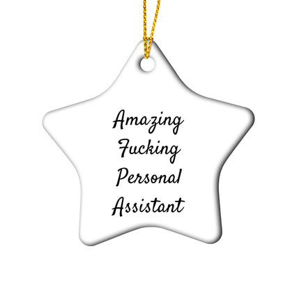 Funny Personal Assistant Circle Christmas Ornament - 'Amazing Personal Assistant' Birthday Appreciation Gift