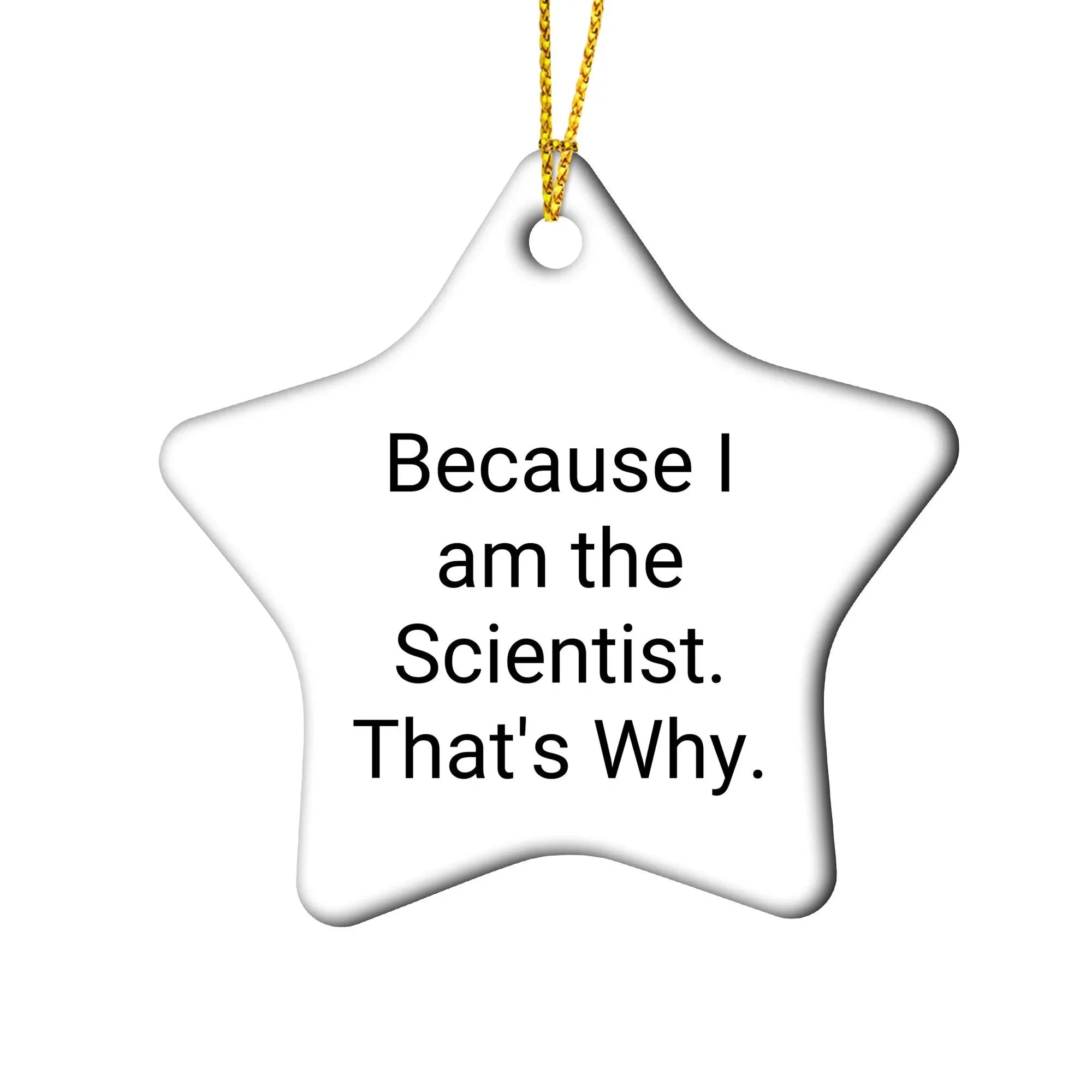 Funny Scientist Circle Ornament Because 'I Am The Scientist. That's Why.' - Christmas Unique