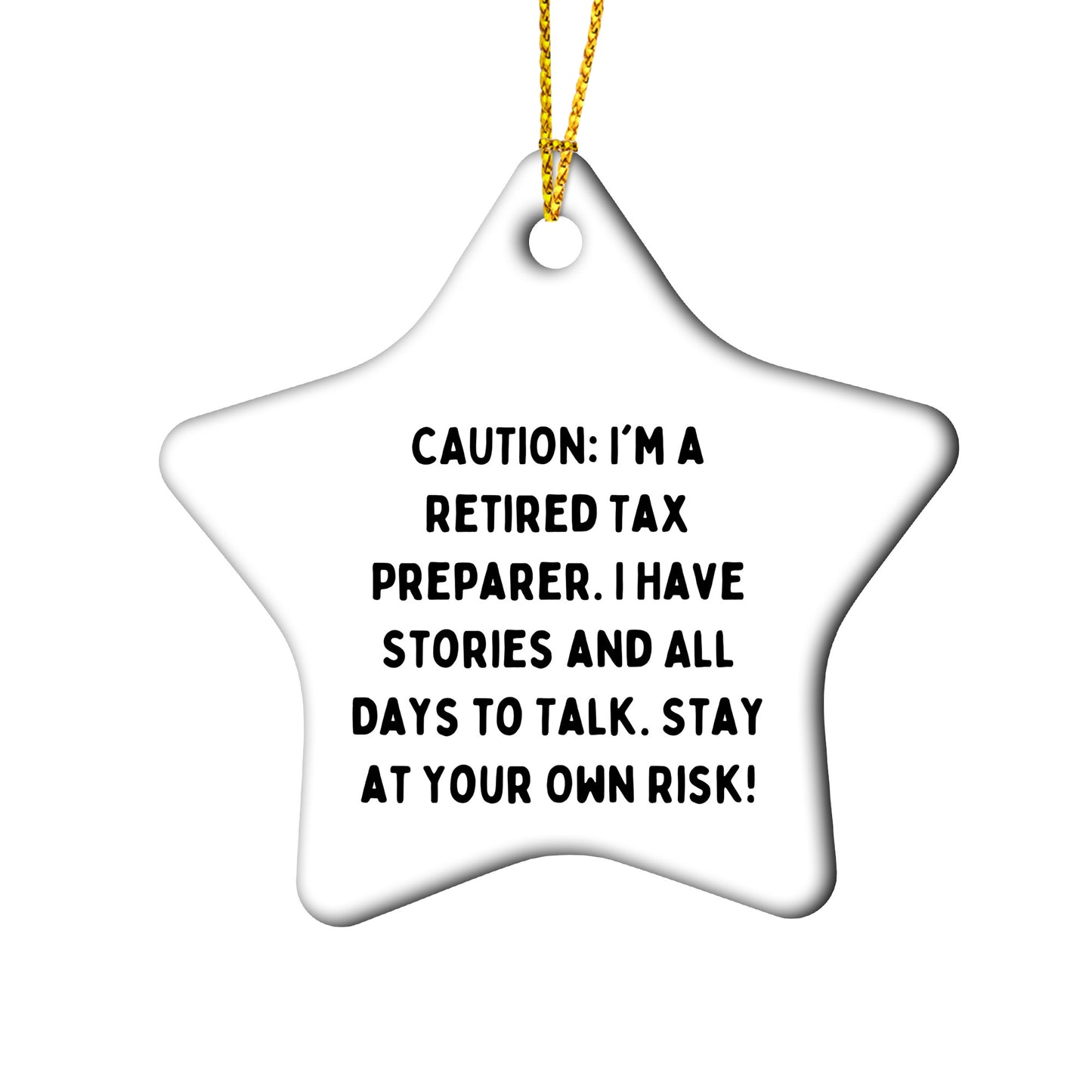 Funny Tax Preparer Oval Ornament 'Caution: I'm A Retired Tax Preparer Christmas Retirement Gifts