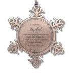 Stepdad Christmas Snowflake Ornament Life is learning to dance in the rain